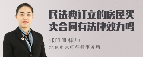 民法典订立的房屋买卖合同有法律效力吗