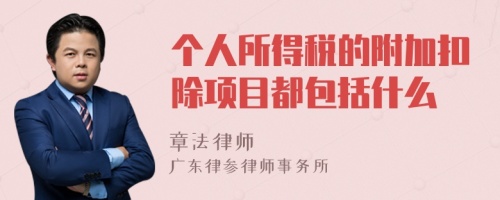 个人所得税的附加扣除项目都包括什么