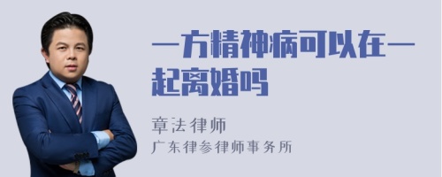 一方精神病可以在一起离婚吗