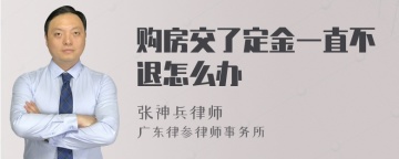 购房交了定金一直不退怎么办