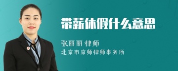 带薪休假什么意思
