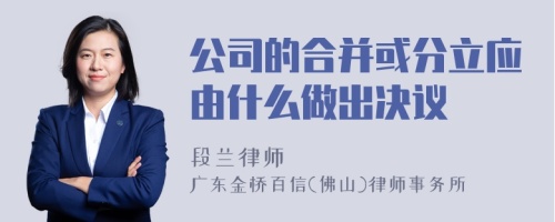 公司的合并或分立应由什么做出决议