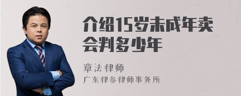 介绍15岁未成年卖会判多少年