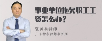 事业单位拖欠职工工资怎么办？