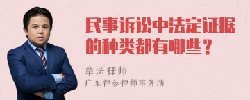 民事诉讼中法定证据的种类都有哪些？