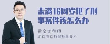 未满16周岁犯了刑事案件该怎么办