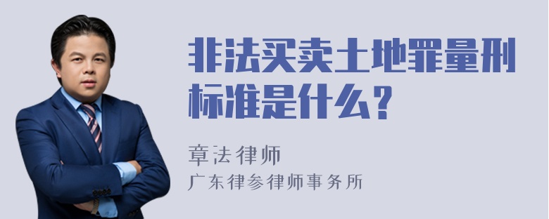 非法买卖土地罪量刑标准是什么？