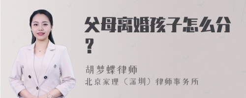 父母离婚孩子怎么分？