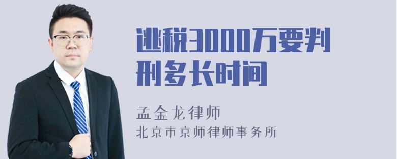 逃税3000万要判刑多长时间