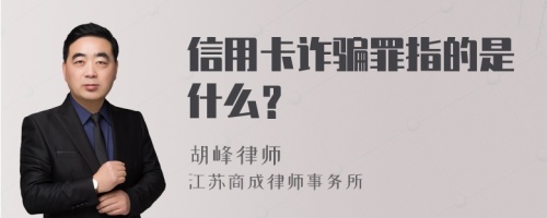 信用卡诈骗罪指的是什么？