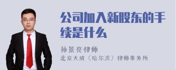 公司加入新股东的手续是什么