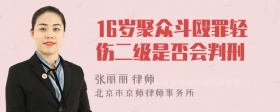 16岁聚众斗殴罪轻伤二级是否会判刑