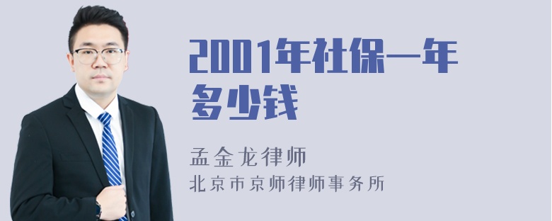 2001年社保一年多少钱