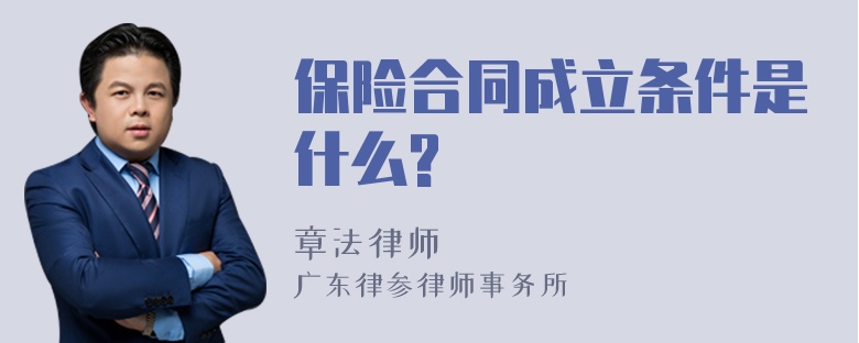 保险合同成立条件是什么?