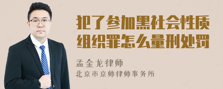 犯了参加黑社会性质组织罪怎么量刑处罚