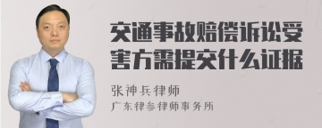 交通事故赔偿诉讼受害方需提交什么证据