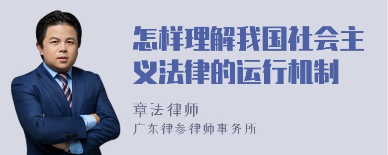 怎样理解我国社会主义法律的运行机制