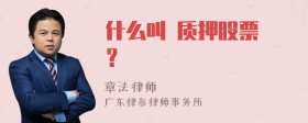 什么叫 质押股票 ？