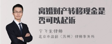 离婚财产转移现金是否可以起诉