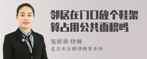 邻居在门口放个鞋架算占用公共面积吗