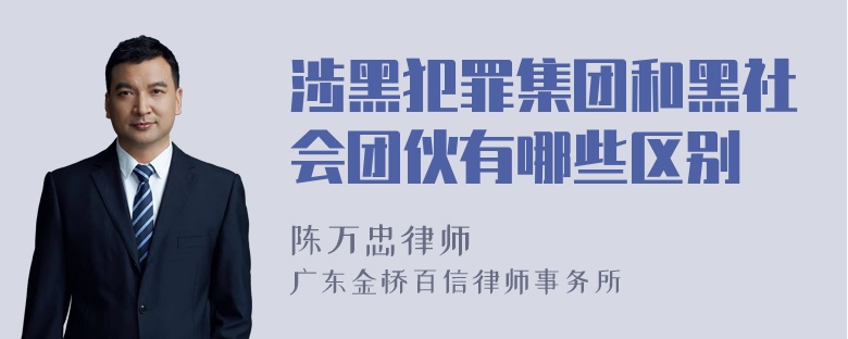 涉黑犯罪集团和黑社会团伙有哪些区别