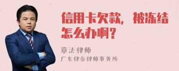 信用卡欠款，被冻结怎么办啊？