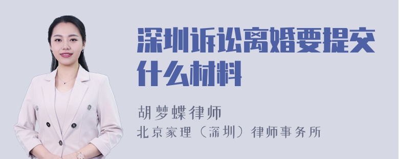 深圳诉讼离婚要提交什么材料