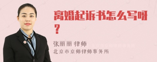 离婚起诉书怎么写呀？