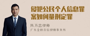 侵犯公民个人信息罪案如何量刑定罪