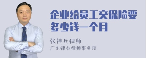 企业给员工交保险要多少钱一个月