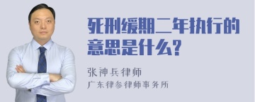 死刑缓期二年执行的意思是什么?