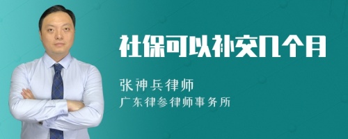 社保可以补交几个月