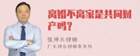 离婚不离家是共同财产吗？