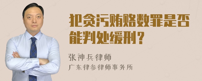 犯贪污贿赂数罪是否能判处缓刑？