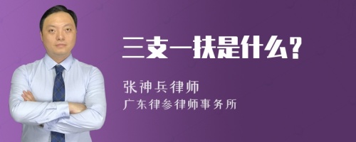 三支一扶是什么？