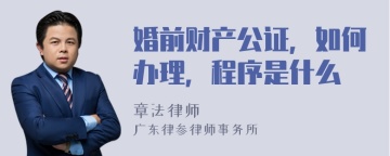 婚前财产公证，如何办理，程序是什么