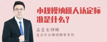 小规模纳税人认定标准是什么？