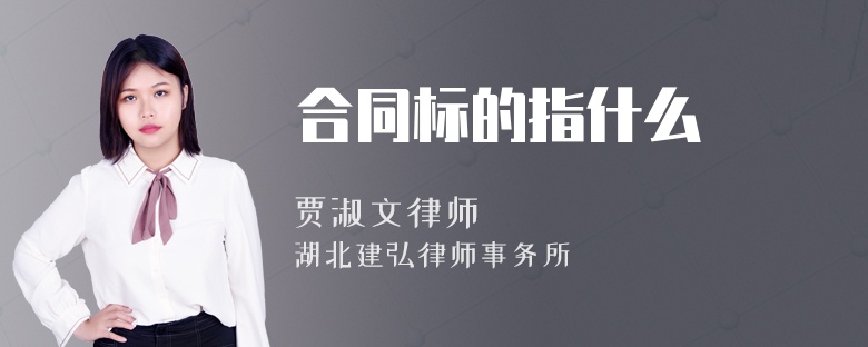 合同标的指什么