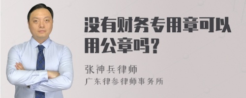 没有财务专用章可以用公章吗？