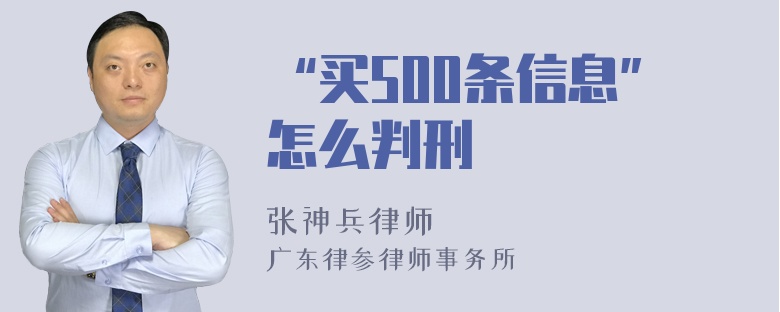 “买500条信息”怎么判刑