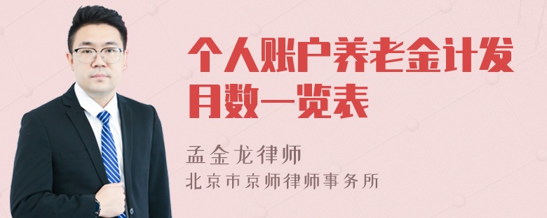 个人账户养老金计发月数一览表