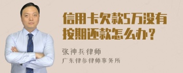 信用卡欠款5万没有按期还款怎么办？