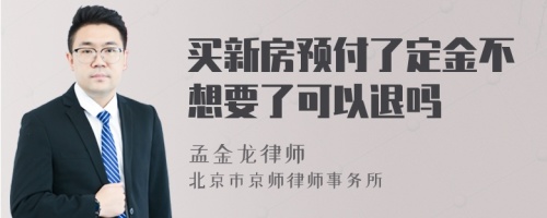 买新房预付了定金不想要了可以退吗