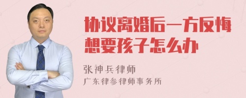 协议离婚后一方反悔想要孩子怎么办