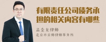 有限责任公司债务承担的相关内容有哪些