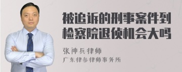 被追诉的刑事案件到检察院退侦机会大吗