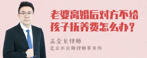 老婆离婚后对方不给孩子抚养费怎么办？