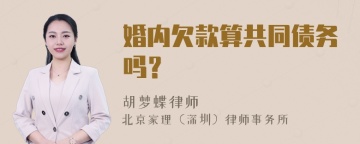 婚内欠款算共同债务吗？