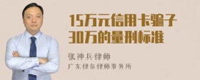 15万元信用卡骗子30万的量刑标准