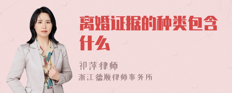 离婚证据的种类包含什么